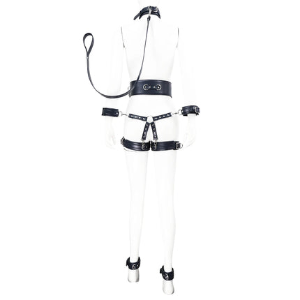 Thierry Sex Toys For Woman Men SM Bondage Set Erotic Restraint Collar & 6 Cuffs & Waistband &Connection Adults Games for Couples