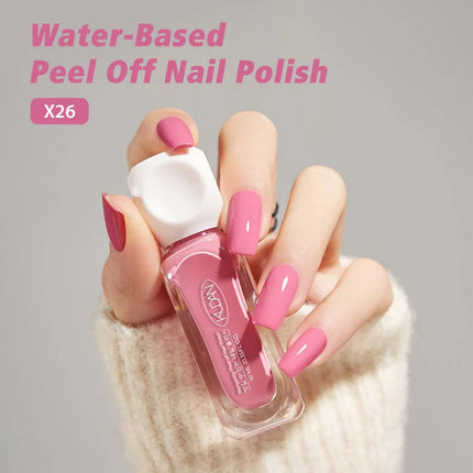 2pcs/set 10ml Water-Based Peel-Off Nail Polish Kit Red Pink Long Lasting Quick Drying No Lamp Needed Nail Art Nail Supplies