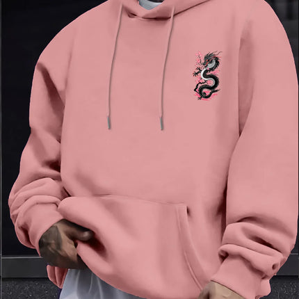 Autumn Winter Viral Korean Streetwear Double Sided Japanese Dragon Sakura Print Hoodie Y2K Eboy Oversized Long Sleeve Pullover