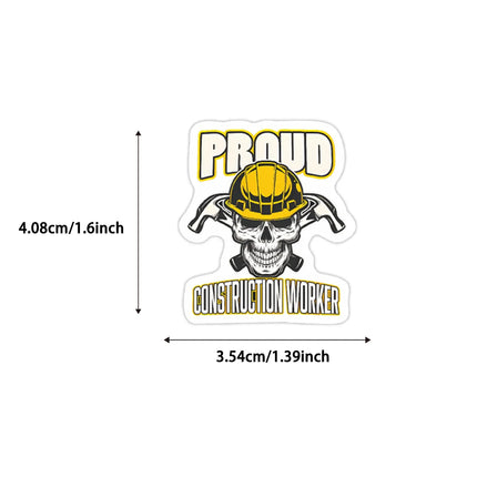 150pcs Funny Hard Hat Brand Sign Cool Stickers Construction Workers Helmet Motorcycle Car Tools Laptop Bicycle Gift Stickers