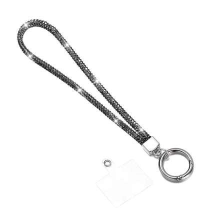 Glitter Bling Bling Keychain Bright Rhinestone Phone Lanyard Diamond Wrist Straps Hanging Cord Diamond Crystal Anti-lost Rope