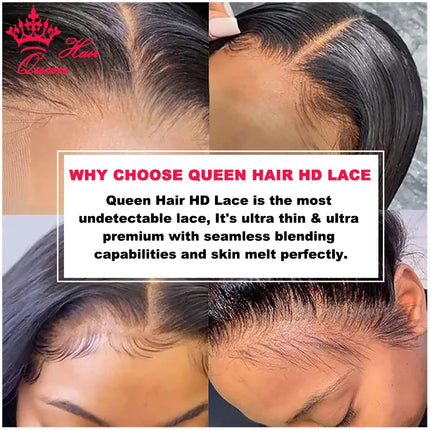 Queen Hair Real HD Invisible 13x6 13x4 7x7 6x6 5x5 4x4 2x6 4x6 9x6 Pre Plucked HD Lace Closure Frontal Virgin Human Raw Hair