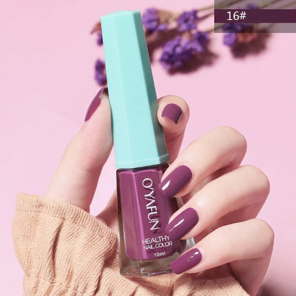 10Ml Solid Color Nail Polish Free Baking Long Lasting Waterproof Quick-Drying Non-Toxic Tasteless 40 Colors Sequins Nail Polish