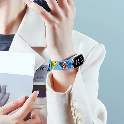 Mario Kids LED Watch Waterproof Touch Digital Bracelet Sports Wristwatch Anime Cartoon Children's Watch For Birthday Gift
