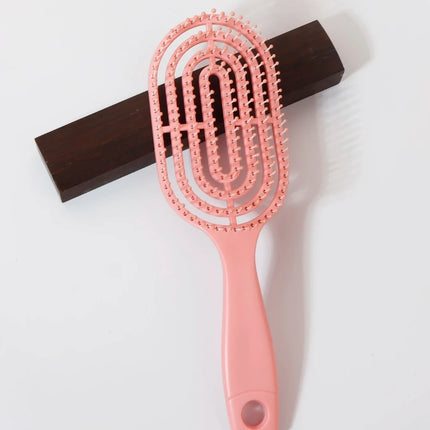 Relaxing Elastic Massage Comb Portable Hollow Comb Scalp Massage Brush Salon Styling Tool Oval Comb Special for real hair wigs
