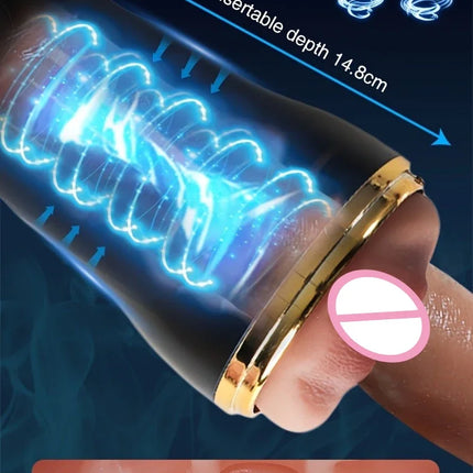 Automatic Male Masturbation Cup 3D Realistic Vaginal Penis Vacuum Trainer Pocket Pussy Vibrator Blowjob Dicks Pump Men Sex Toys