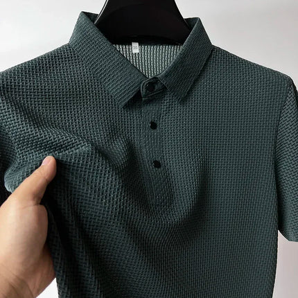 Brand Clothes Summer New Men's Short Sleeve T-shirt Ice Silk Cool and Breathable POLO Shirt Business Casual Sweat-absorbing Top