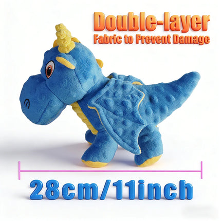 Pet Bite-Resistant Plush Interactive Toy with Sound, Cartoon Dragon Design, Suitable for Large, Medium, and Small Pets Such as Cats and Dogs, Double-Layer Fabric, Built-In Airbag