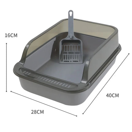 Kitty Sandbox Cat Litter Box Semi-enclosed Splashproof Cat Tray Cat Toilet Cleaning Basin Supplies Pet Toilet Kitten Tray Bedpan