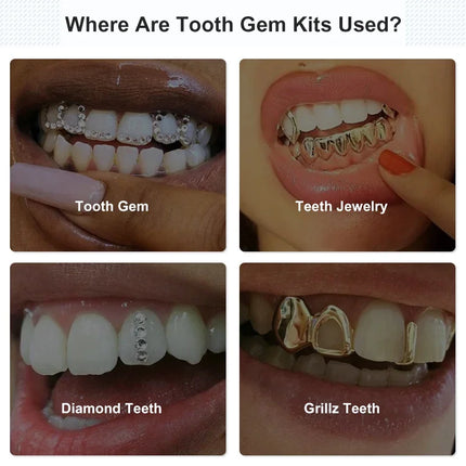 Tooth Gem Kit Glue Professional DIY Teeth Diamond Crystal Jewelry Etching Gel Light Cure Orthodontics Adhesive Bonding Materials