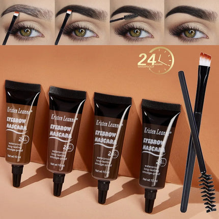 4 Color Waterproof Eyebrow Enhancer Cream with Brush Makeup Lasting Fast Tint Easy Dye DIY Natural Brow Tattoo Pigments Cosmetic