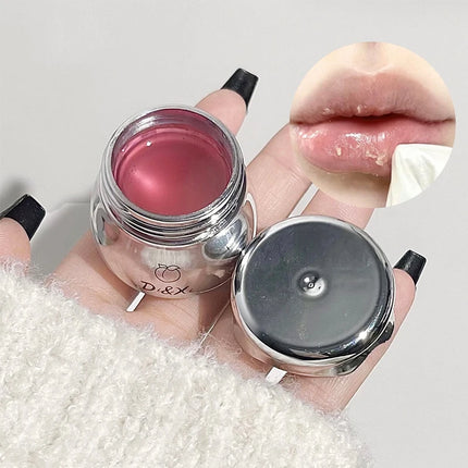 Peach Little Silver Jar Lip Balm Moisturizing Lip Care Jelly Lip Oil Hydrating Lip Primer Lip Gloss