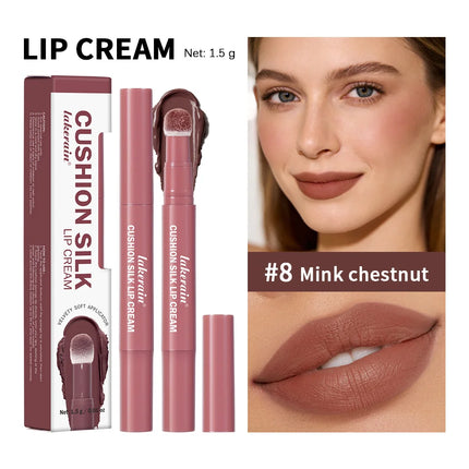 Lakerain Matte Blush Rotating Lipstick Multi-functional Lip Mud for Lips and Cheeks Long-lasting Waterproof Velvet Lip Gloss
