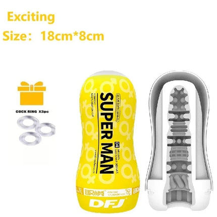 Male Masturbator  Sucking Multiple Channel Stimulation Vagina Adult Endurance Exercise Adult Supplies Vacuum Pocket Cup for Men