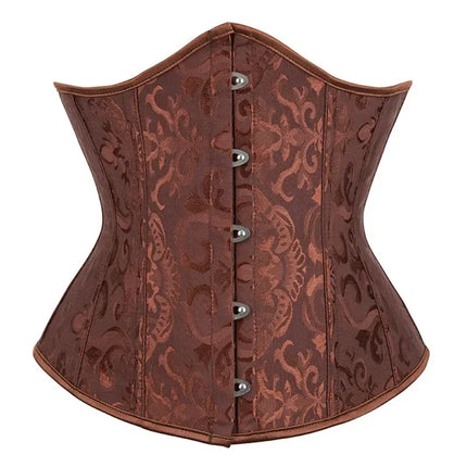 Women Corsets Bustiers Sexy Jacquard Underbust Corset Plastic Bones Korset Basques Shaper Elegant Waist Bustier Top
