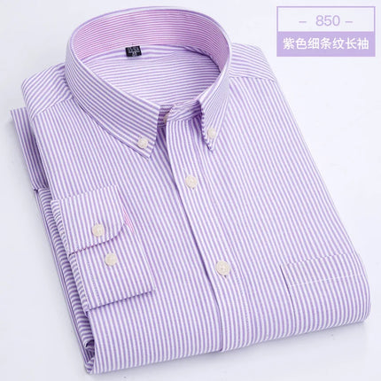 Men's Long Sleeve Shirt Non-Ironing Oxford Spinning Spring Summer Autumn Slim Casual Comfortable All Fashion Fast Color Shirt