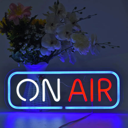 On Air Neon Sign USB Dimmable Neon Light Sign for Twitch Tiktok Youtube Streamers Influencers Gamers Live Party Art Wall Decor