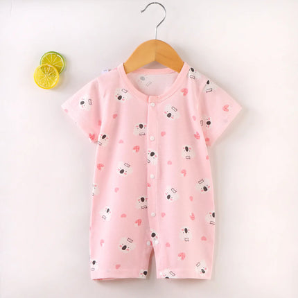 2025 New Baby Onesies Climbing Clothes Pure Cotton Summer Newborn Boys Girls Rompers Short-Sleeved Thin Harness Infant Clothes