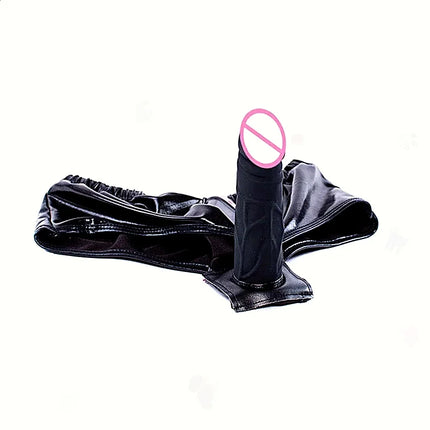 PU Leather Penis Panties Vibrating Silicone Dildos Anal Plug Lesbian Strapon Chastity Pants Underwear Masturbation Sex Toys