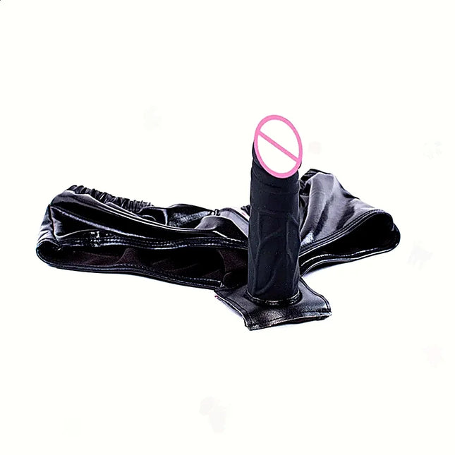 PU Leather Penis Panties Vibrating Silicone Dildos Anal Plug Lesbian Strapon Chastity Pants Underwear Masturbation Sex Toys