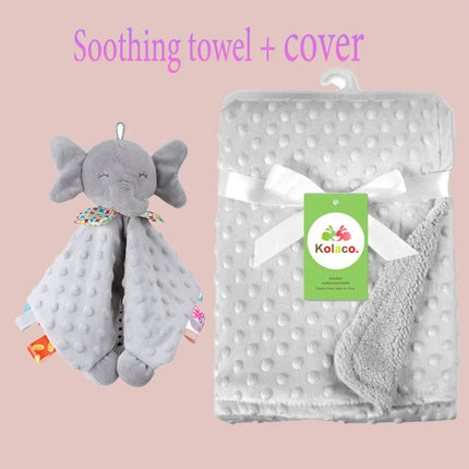 Personalized Soft Plush Baby Blanket with Name Newborn Stroller Sleeping Dolls Custom Towel Cover -appease Soother Gift