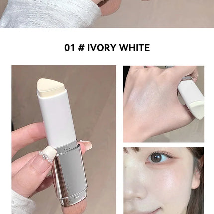 Lazy foundation stick, moisturizing and natural concealer makeup,matte makeup base,rare beauty,Keep makeup and sweat