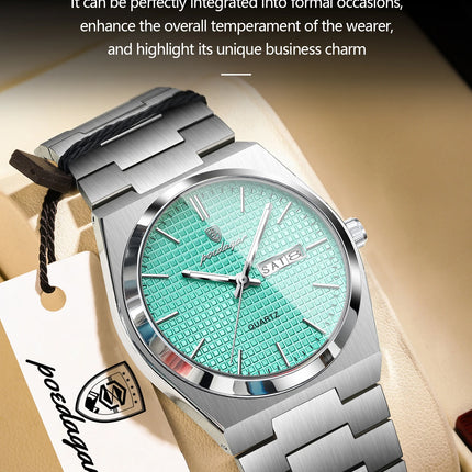 POEDAGAR High Quality Luxury Watch For Men Waterproof Luminous Man Wristwatch Original Date Week Quartz Casual Men's Watches+Box