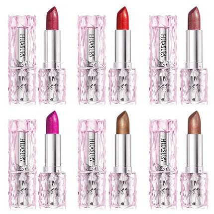 HUASURV Waterproof Shimmer Lipstick: Pearlescent Fine Glitter Long Lasting Lip Gloss New Arrival for Smooth Shiny Lip Makeup
