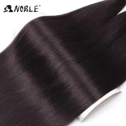 Noble Hair Ariel Straight Pony Hair Bundles Crochet Braids Hair Synthetic Braiding Hair Ombre Brown Soft Crochet Hair Extensions