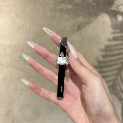New Butane Gas Lighter Portable Metal Inflatable Lighter Katie Cat Pattern Gas Lighter Cigarette Accessories Small Gifts