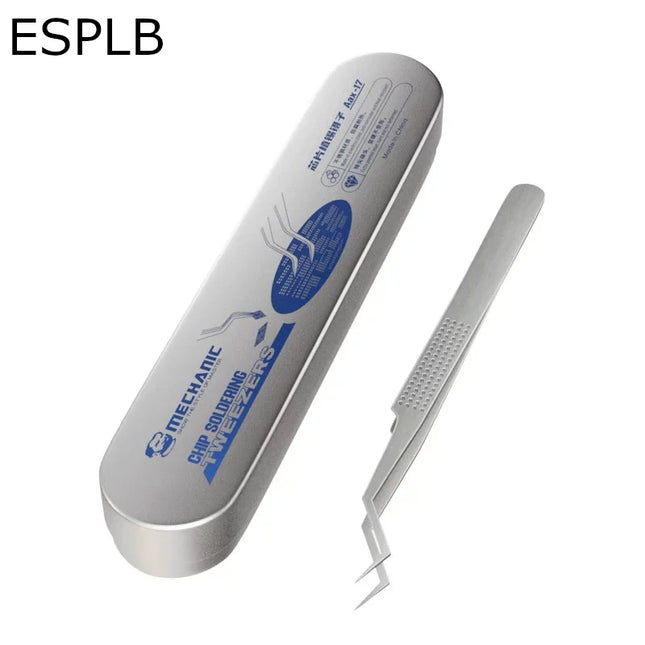 Original Mechanic Professional Precision Tin Positioning Tweezers Non Magnetic Non-slip Stainless Steel Clamps for IC Chip