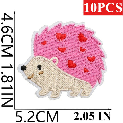 10PCS Wholesale Pink Car Shape Embroidery Pink Love Style Patches DIY Cloth for Hats/T-shirt/Jeans Girls Kids Valentine Iron on