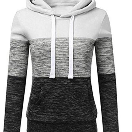 Thickened Fleece Long Sleeve Hoodie Jacket Loose Fit Pure Color Sweatshirt for Women Autumn Winter Polyester Fiber Casual Style