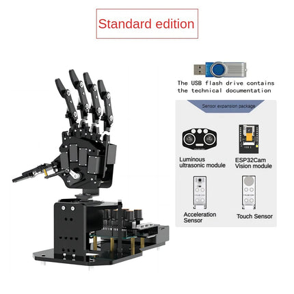 Open Source Code AI Bionic Robot Hand Support Somatosensory Glove 6 Dof Robotic Fingers for Arduino Programming Robot DIY Kit