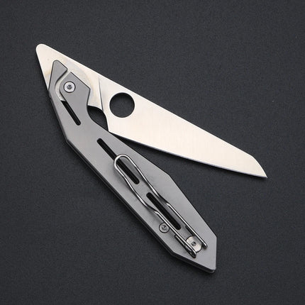 Titanium handle folding knife, high hardness M398 steel blade pocket knife, lightweight knife