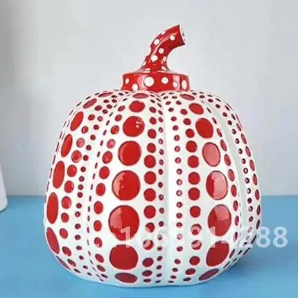 Kusama Yayoi Pumpkin Statue Japanese Art Wave Point Pumpkin Sculpture Morden Resin Crafts Office Home Interior Decor Gifts