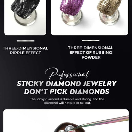 JTING 1/3pcs Professional Black Wave Liner Gel Polish 3D Effect Sticky Diamond Modelling Gel Nail Polish