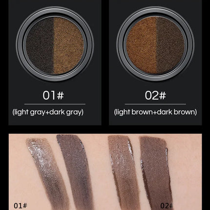 GECOMO Two-color Air Cushion Eyebrow Powder Color Waterproof and Sweat-proof Long-lasting Eye Brow Cream