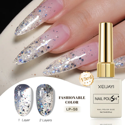 Colored Square Bottle Nail Varnish Gel 60 Colors Gloss Matte Ice-clear Nail Polish Fruit Green Nail Art Soak Off UV Gel Lacquer
