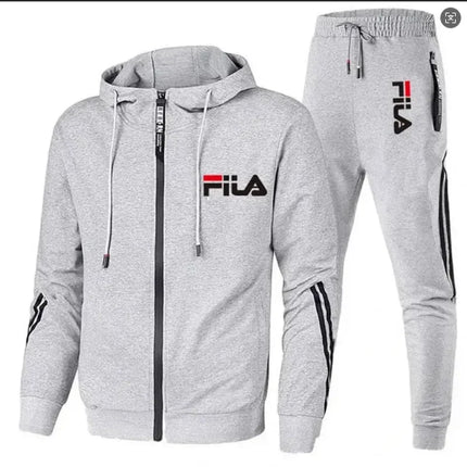 2026 Men's Spring and Fall Outdoor Zipper Jacket + Sweatpants Jogging Set Casual Basketball Fitness Two-piece Set