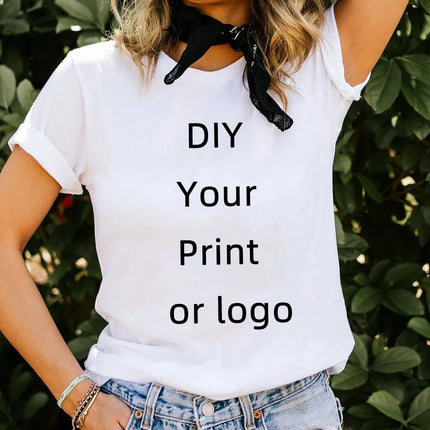 Summer DIY Your Print or Logo Men's T-Shirt Harajuku Casual Customization T-shirt Women's Tops Clothes Short Sleeve Tee Female
