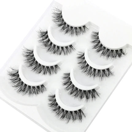 HBZGTLAD 4pairs mink lashes natural long invisible thin band fake lashes transparent terrier soft eyelashes extension Beauty