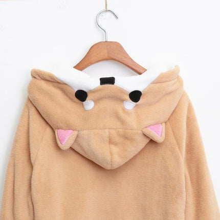 Japanese Kawaii Long Sleeve Hoodie Women Casual Dog Ears Patchwork Sweatshirt Button Sweet Harajuku Cartoon 2025 Autumn