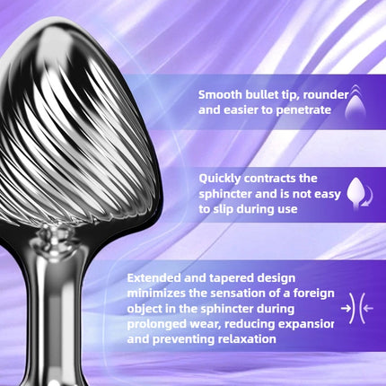 1PCS Mushroom Shaped Metal Anal Plug Anal Massage Dilator Prostatic Anal Stimulation Adult Couples Masturbation Toys