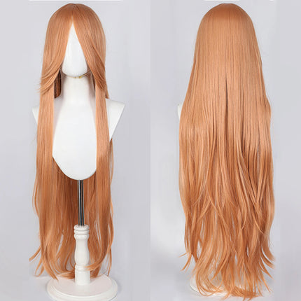 100CM Long Straight Wig With Bangs Synthetic Cosplay Wig For Women Pink Purple Cosplay Wigs for Party For Halloween