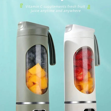 Portable Cordless USB Rechargeable Electric Juicer Cup Blender with Digital Display for Fruit Milkshake Making Home Outdoor Use