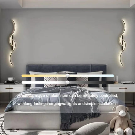 LED Rechargeable Wall Light New Remote Control Wiring Free 60/80cm For Living Room Bedroom Corridor Hotel Interior Decor Lights