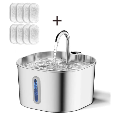 Automatic cat water fountain, stainless steel pet water fountain, dog water fountain, suitable for small and medium-sized pets