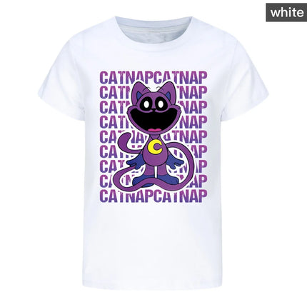 Smiling Critters T-shirt Kids Short Sleeve T-shirts Toddler Girls Cartoon Catnap Clothes Baby Boys T-shirt Children Casual Tops