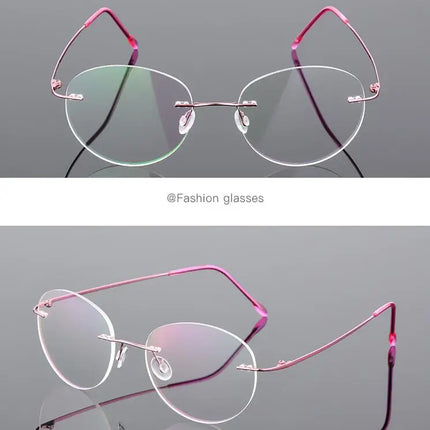 Framless Round Myopia Glasses Finished Women Men Ultra-light Rimless Shortsighted Prescription Eyeglasses 0 -0.5 -0.75 To -6.0